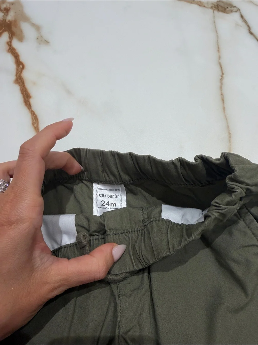 Carter's Olive Green Drawstring Bermuda Shorts 24m